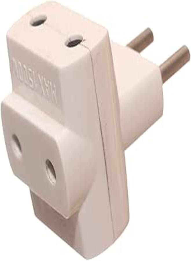 Multi-way Adapter Three outlets for Round pin,White